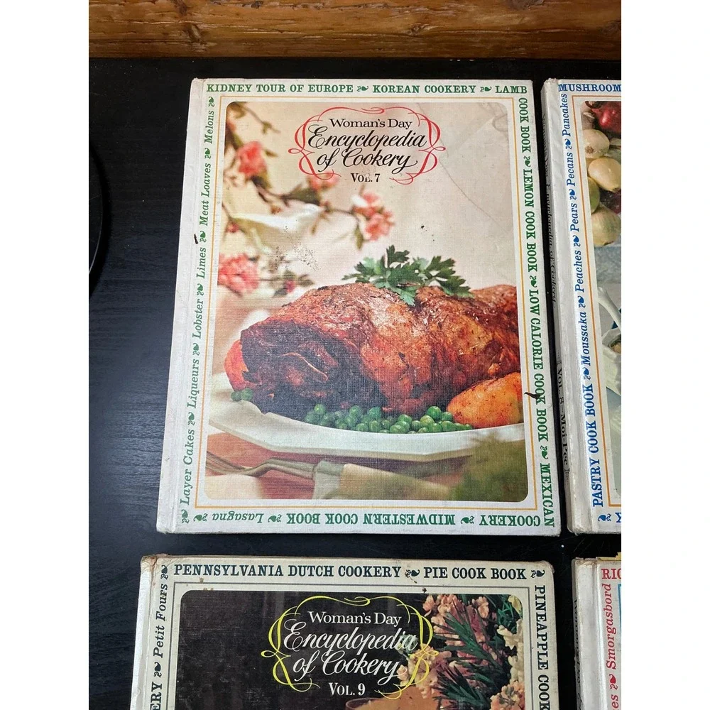 Vintage 1966 Woman's Day Encyclopedia of Cookery Vols 7 8 9 10 First Edition
